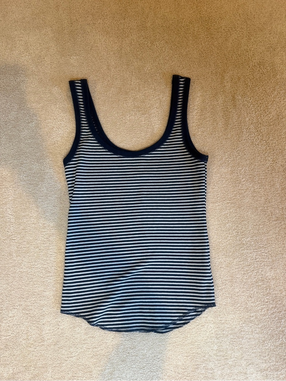 aerie Navy and White Striped Scoop Tank